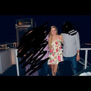 Floral mini dress with padding